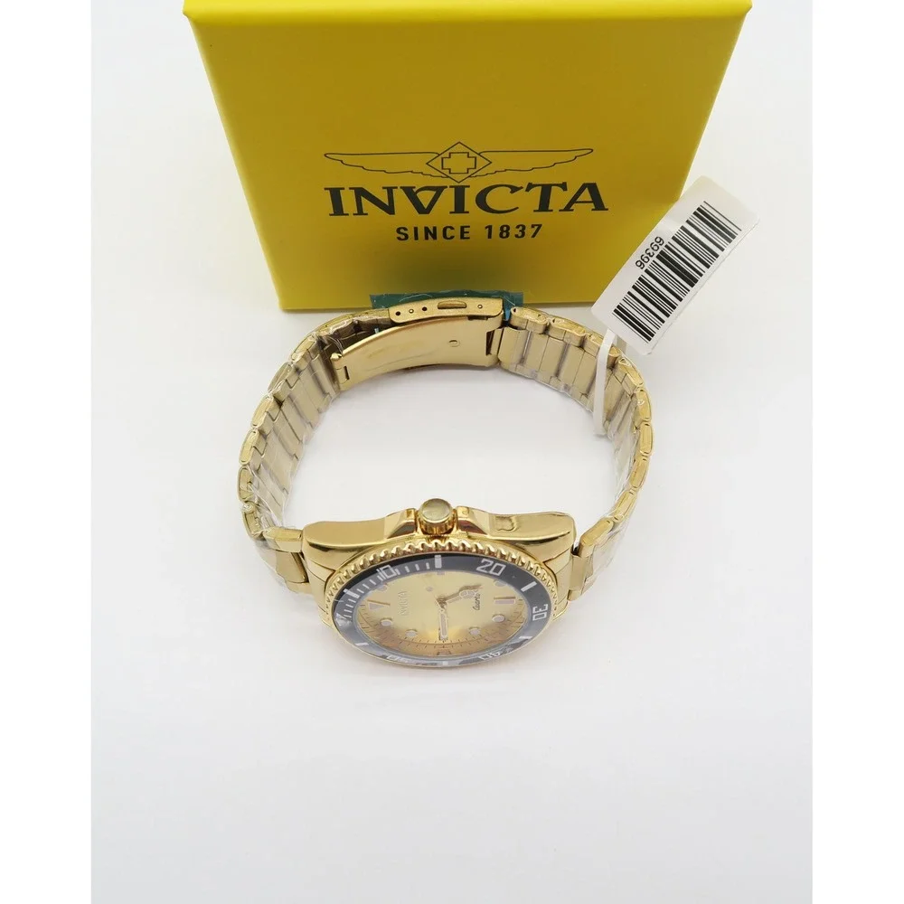 Invicta Pro Diver Vitreos Mens Watch 42mm Gold Tone Stainless Steel 69396 New